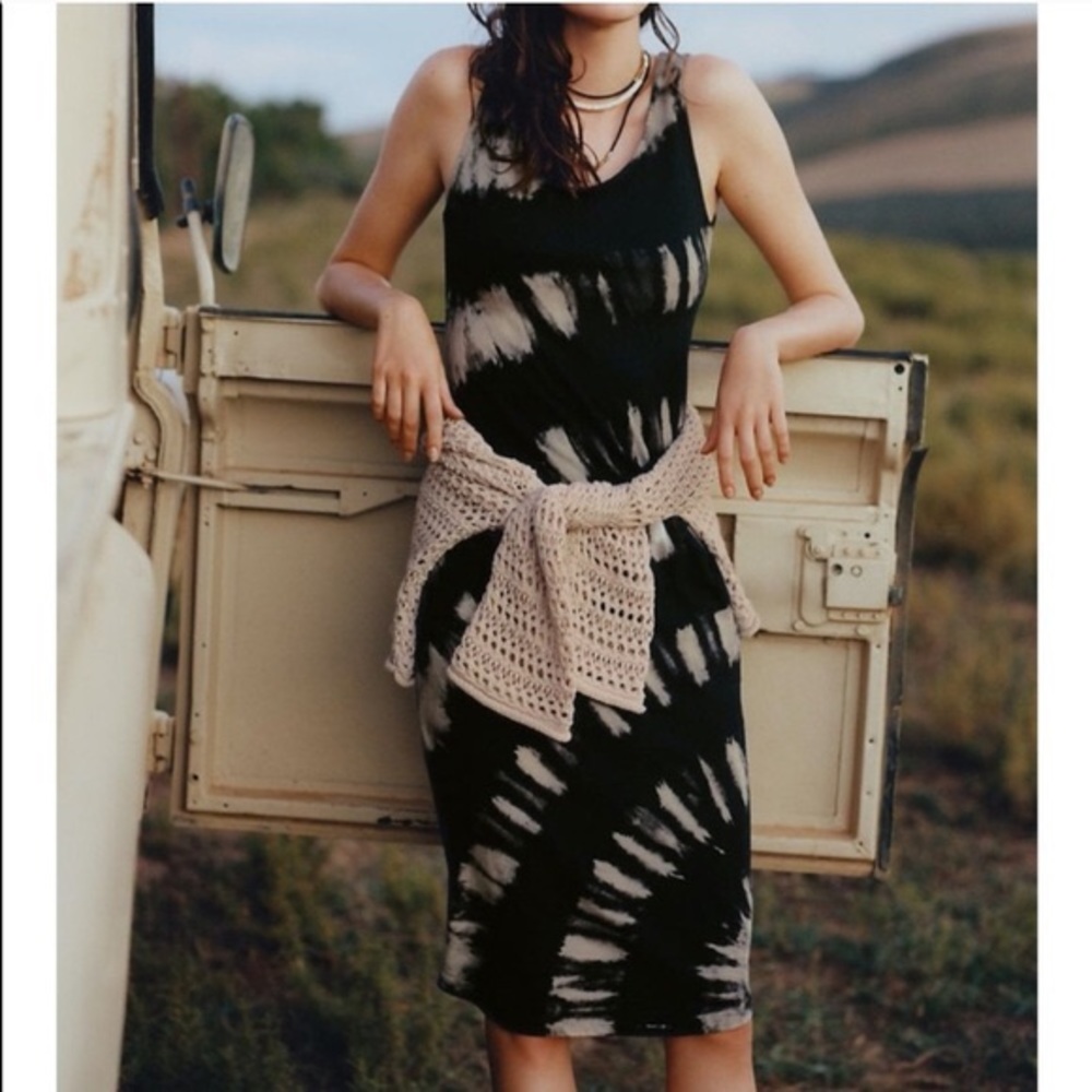Anthropologie tie dye bleached midi dress